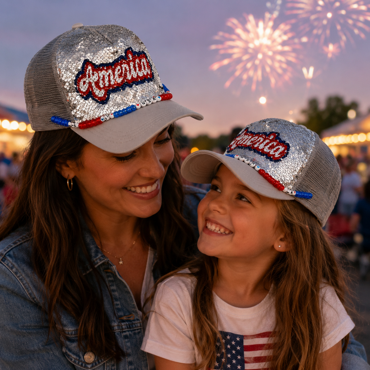 Patriotic Sequin America Cap – Sparkly 4th of July Hat