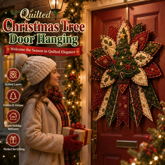 🎉 Holiday Celebration🎄 – Festive Quilted Christmas Door Hanging DIY Sewing Kit