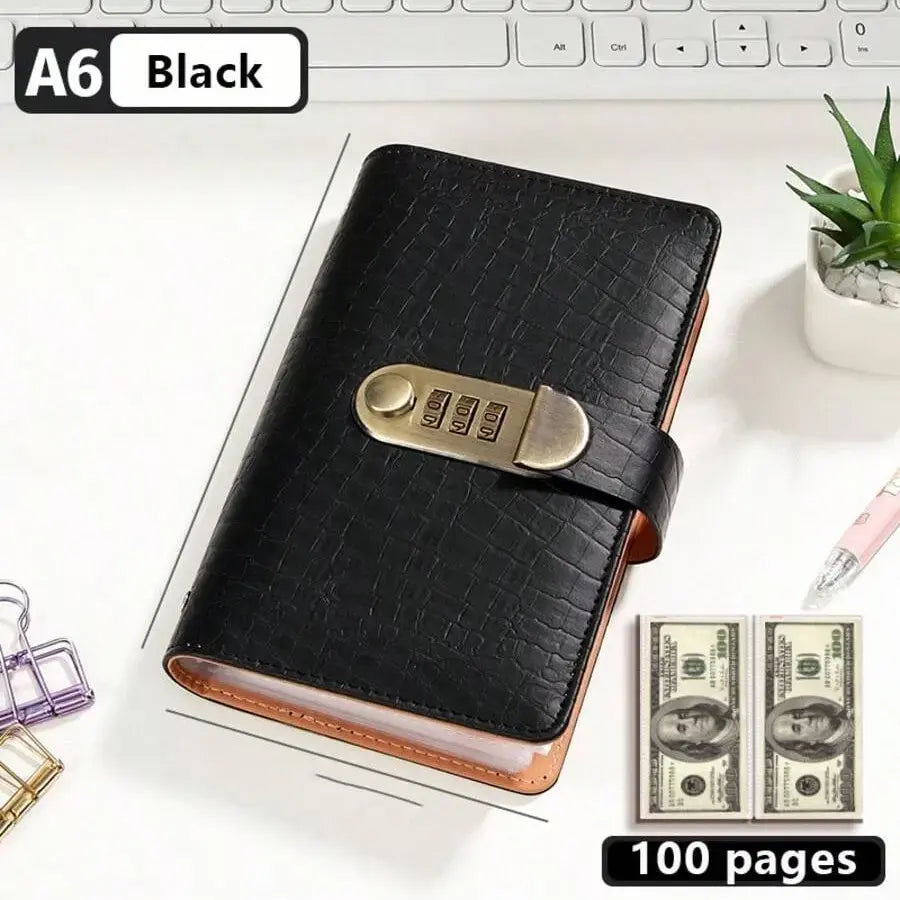 100-Transparent-Pocket Currency Collectors Album, Top-Grade PU Leather, Password Lock💵