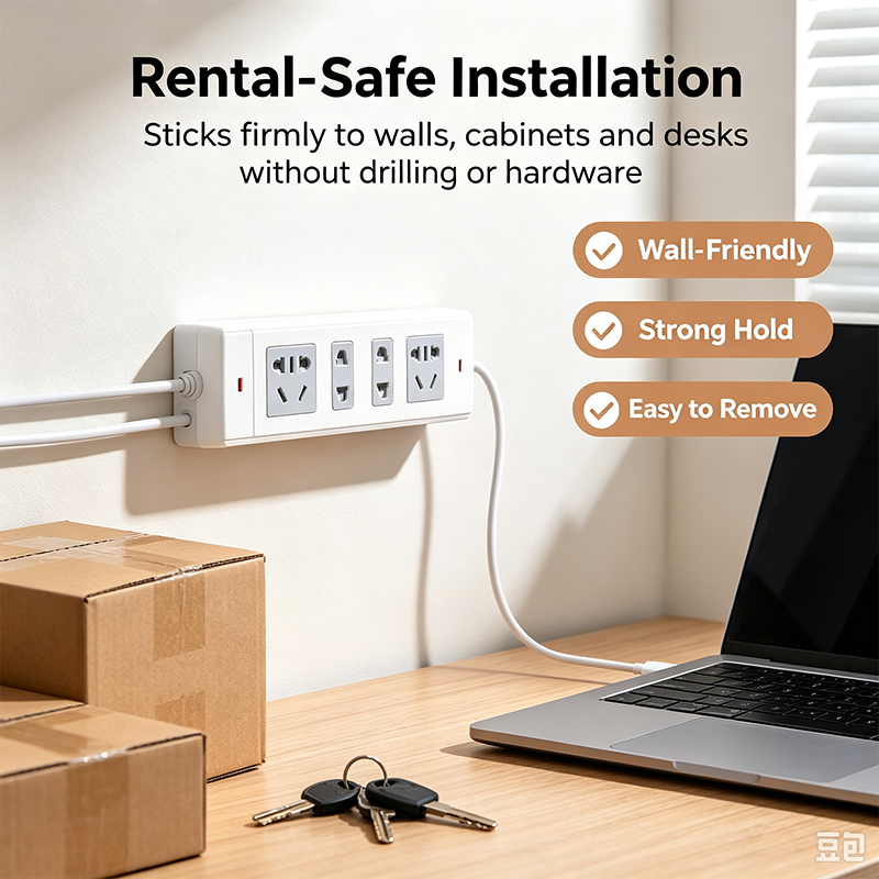 10 Counts  Adhesive Punch-Free Socket Holder, Self Adhesive Desktop Socket Fixer🔌🔒