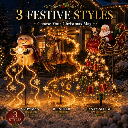 🎅✨ 2026 New Santa's Flying Sleigh Gift Cascade – Solar Christmas Garden Light