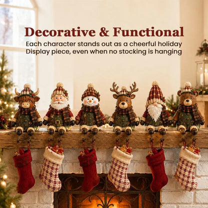 ⏳ Last Day 49% OFF – 🎄Christmas Character Stocking Holder Collection | Festive Shelf-Sitter Décor with Hidden Stocking Hook in 6 Cozy Holiday Designs 🧦