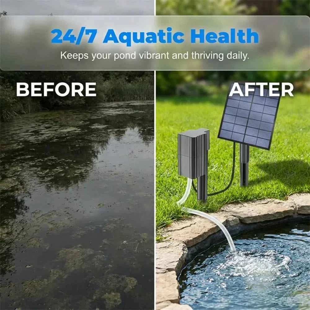 🔥Solar Pond Aerator with Air Pump🐟