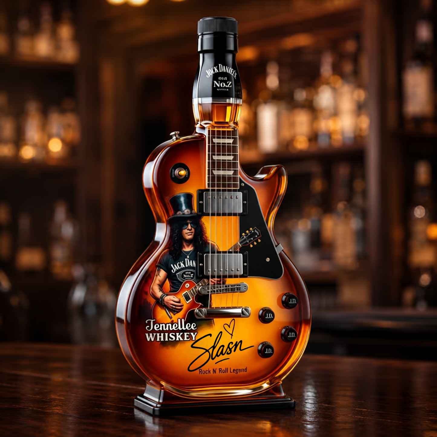 Appetite for Rock: Vintage Sunburst Guitar Figurine Spirit Bottle