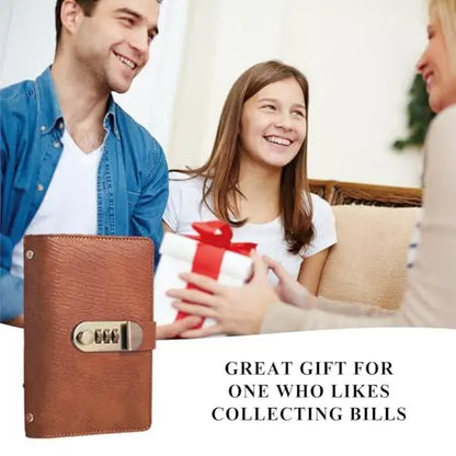 100-Transparent-Pocket Currency Collectors Album, Top-Grade PU Leather, Password Lock💵