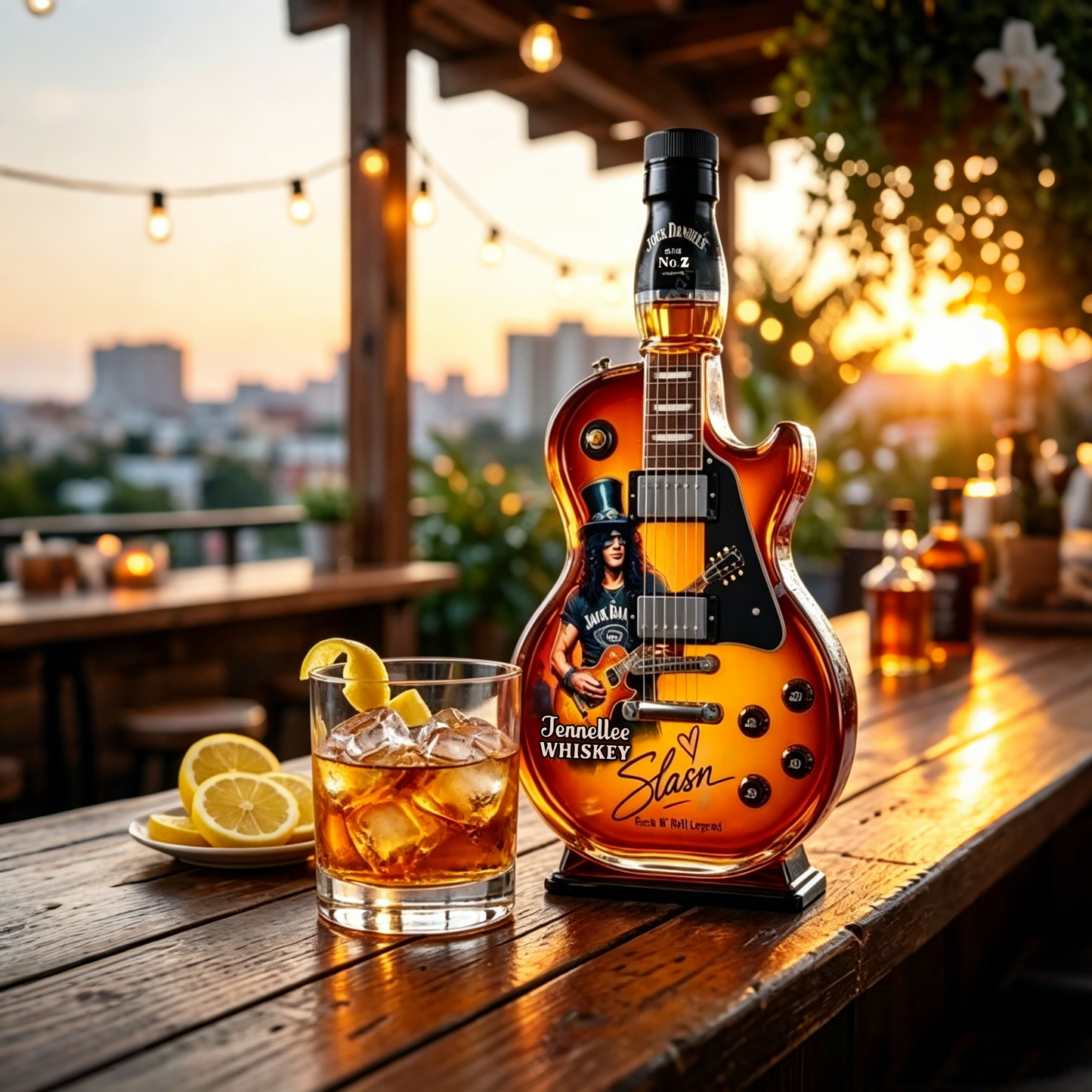 Appetite for Rock: Vintage Sunburst Guitar Figurine Spirit Bottle