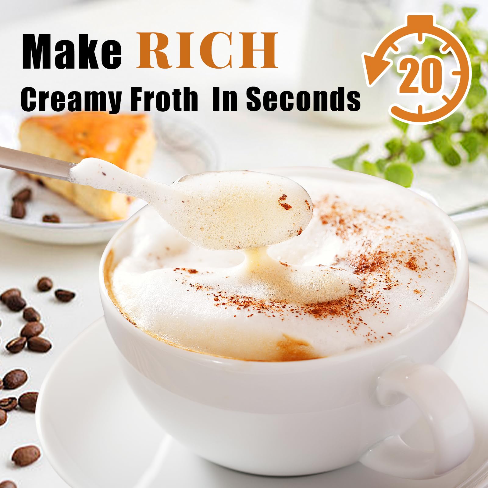 Rechargeable 3-in-1 Milk Frother & Hand Mixer