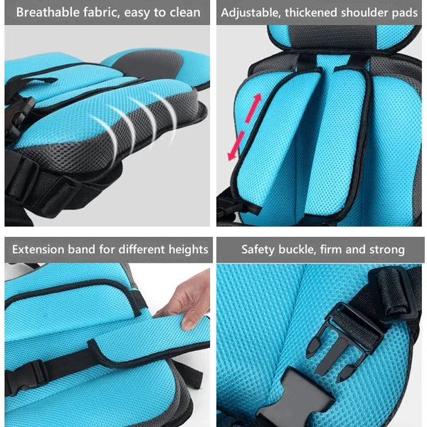 🧒🚗 Foldable Child Car Safety Seat – Lightweight, Portable & Fits 0-12 Years – For Cars, Planes & Trains 🛡️