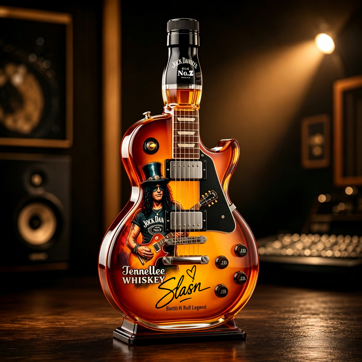 Appetite for Rock: Vintage Sunburst Guitar Figurine Spirit Bottle