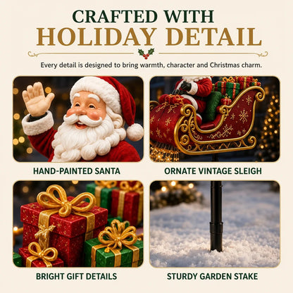 🎅✨ 2026 New Santa's Flying Sleigh Gift Cascade – Solar Christmas Garden Light