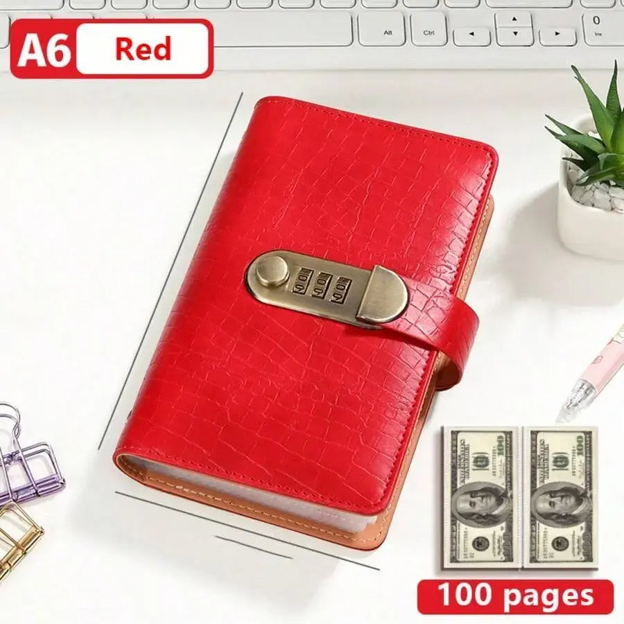 100-Transparent-Pocket Currency Collectors Album, Top-Grade PU Leather, Password Lock💵