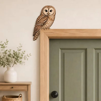 🦉 Rustic Wooden Owl Door Decor