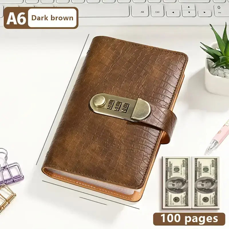 100-Transparent-Pocket Currency Collectors Album, Top-Grade PU Leather, Password Lock💵