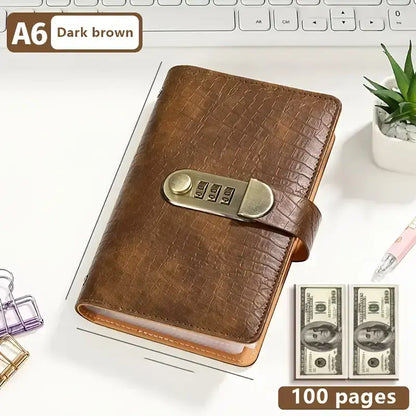 100-Transparent-Pocket Currency Collectors Album, Top-Grade PU Leather, Password Lock💵