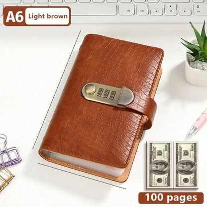 100-Transparent-Pocket Currency Collectors Album, Top-Grade PU Leather, Password Lock💵