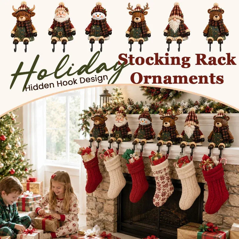 ⏳ Last Day 49% OFF – 🎄Christmas Character Stocking Holder Collection | Festive Shelf-Sitter Décor with Hidden Stocking Hook in 6 Cozy Holiday Designs 🧦