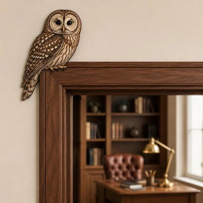 🦉 Rustic Wooden Owl Door Decor