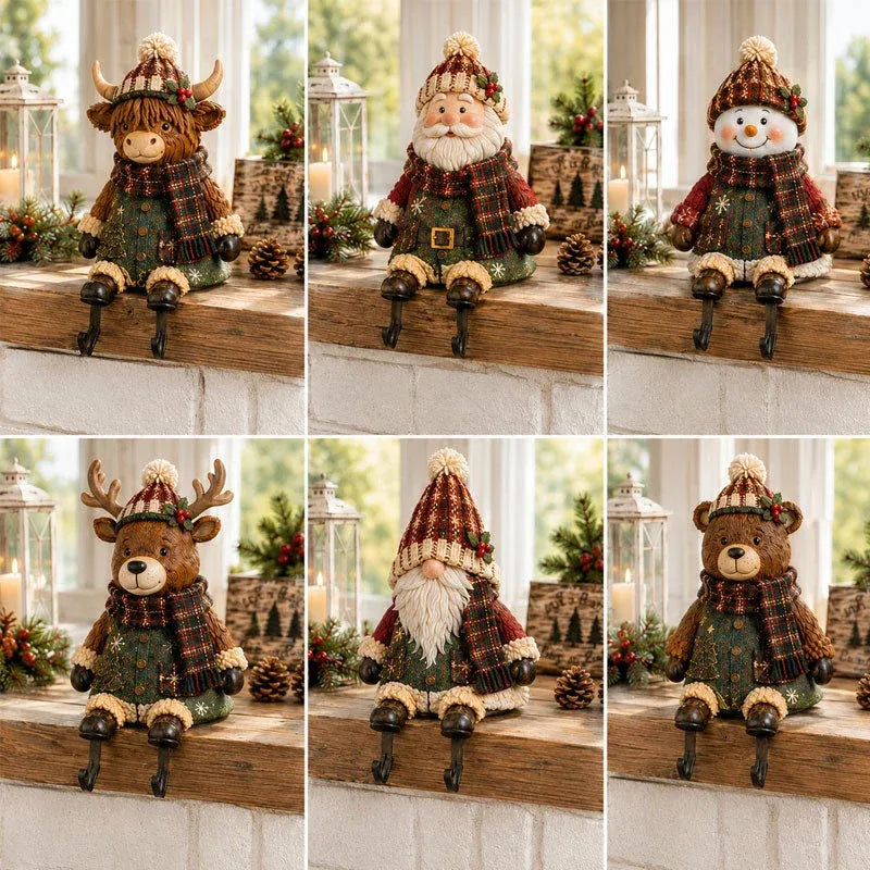 ⏳ Last Day 49% OFF – 🎄Christmas Character Stocking Holder Collection | Festive Shelf-Sitter Décor with Hidden Stocking Hook in 6 Cozy Holiday Designs 🧦