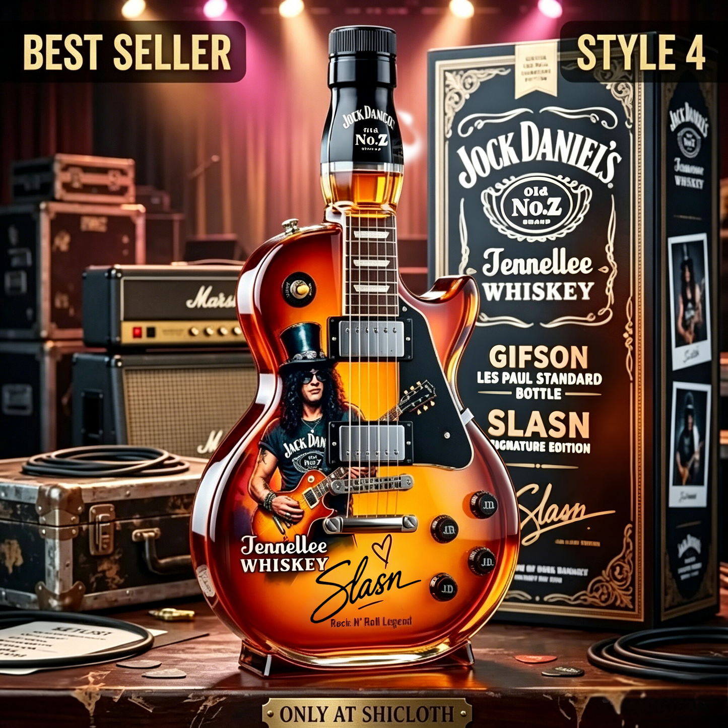 Appetite for Rock: Vintage Sunburst Guitar Figurine Spirit Bottle