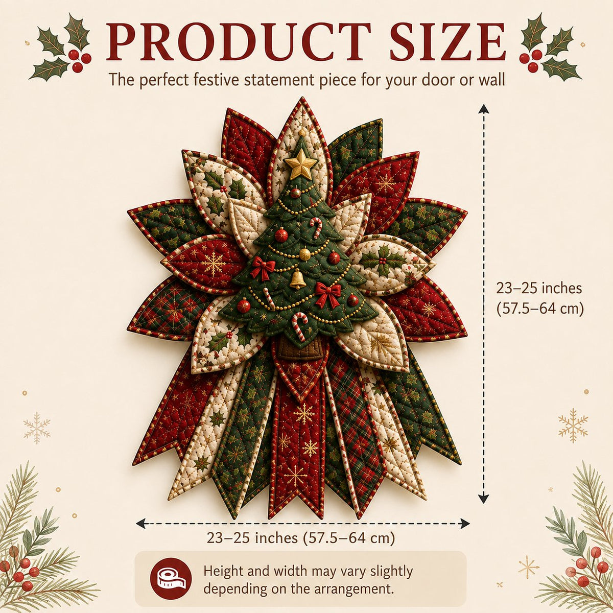 🎉 Holiday Celebration🎄 – Festive Quilted Christmas Door Hanging DIY Sewing Kit